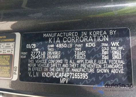 2023 Kia Sportage Lx из США, поврежденный, VIN KNDPUCAF4P7165395